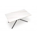 Стол обеденный HALMAR VITORINO белый мрамор/черный 160-220/90